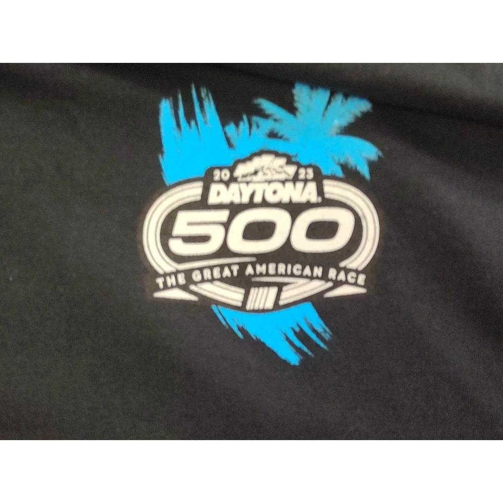 2023 Daytona 500 Nascar Race Double Sided T-Shirt Mens 2XL Black Nascar